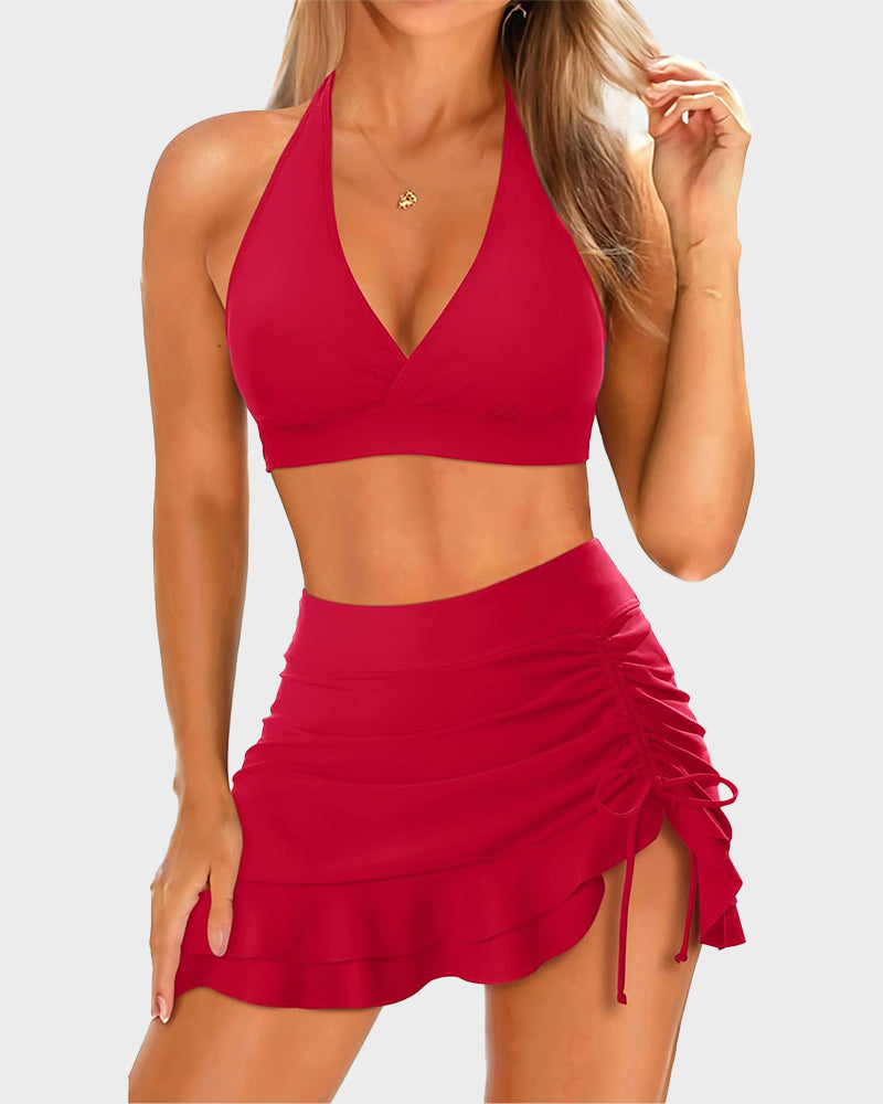 Bikini High Waist Neckholder V-Ausschnitt — Zweiteilig
