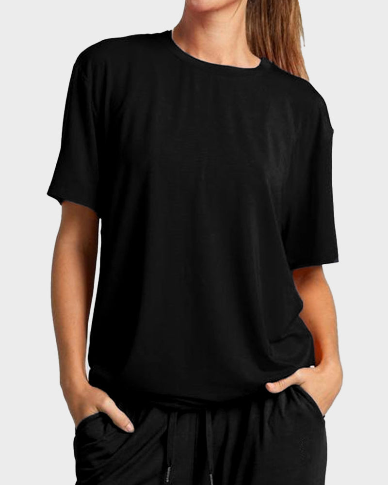 Ultraweiches Oversize-Lounge-Set aus T-Shirt & Shorts mit Taschen