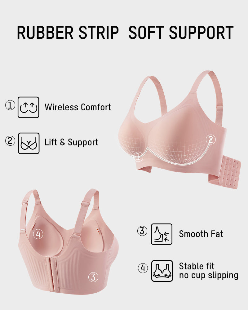 Wireless V-Neck Back-and-Side Smoothing Bra