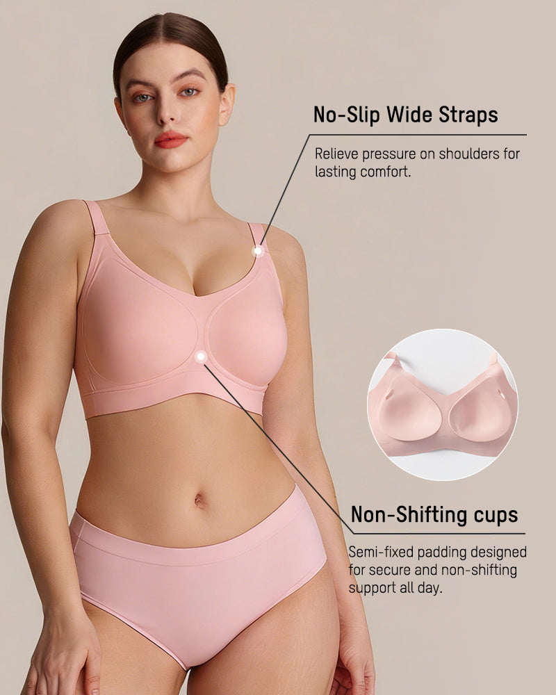 Wireless V-Neck Back-and-Side Smoothing Bra