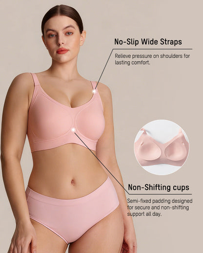 Wireless V-Neck Back-and-Side Smoothing Bra