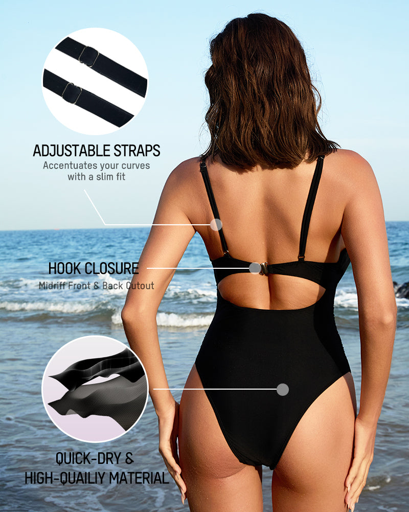 Maillot de Bain Une Pièce Échancré avec Découpes