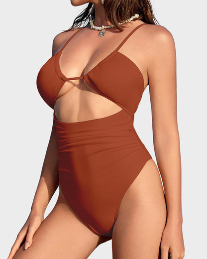 Maillot de Bain Une Pièce Échancré avec Découpes