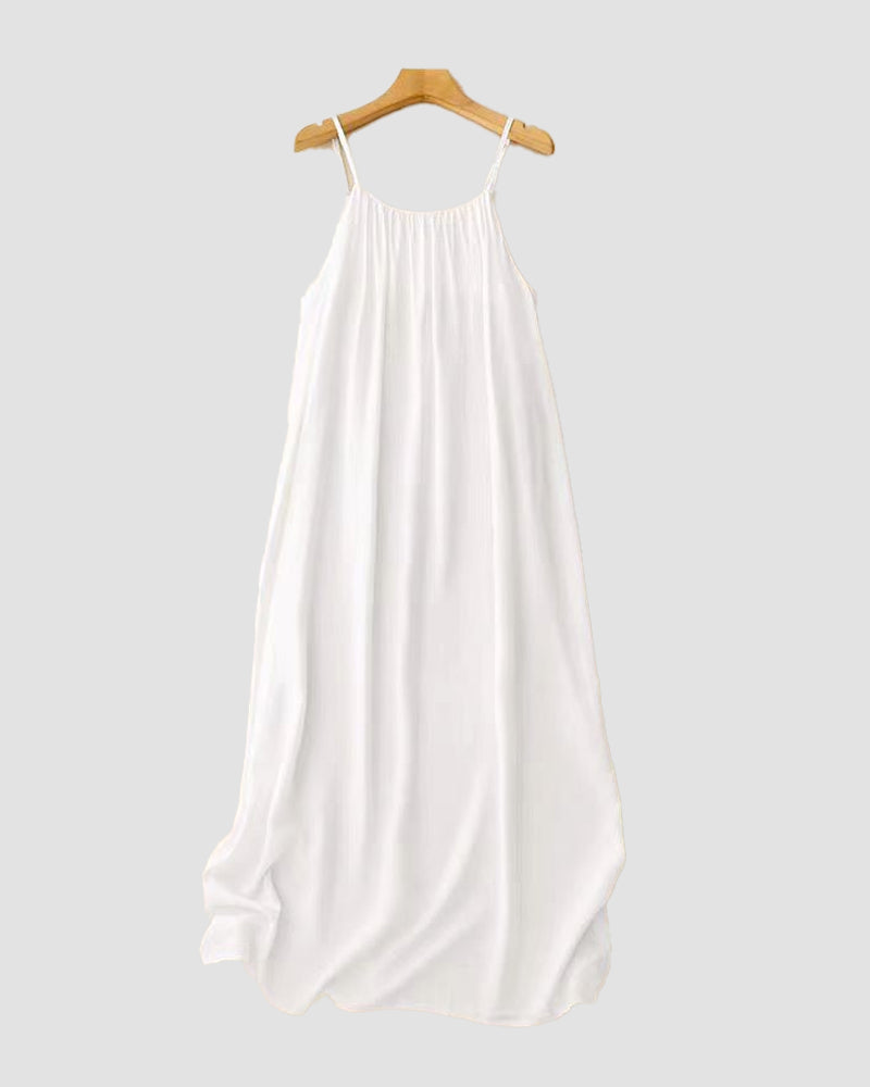 Einfarbiges rückenfreies Cami-Kleid für Damen