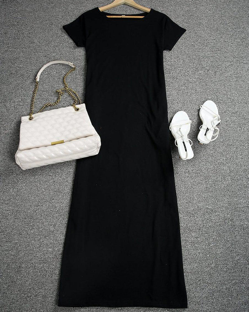 Off-Shoulder Loungewear Maxi Dress with Batwing Sleeves