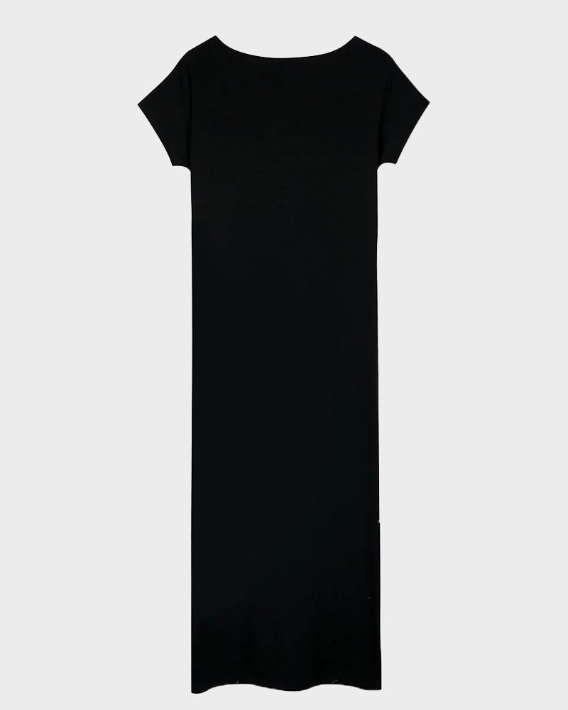 Off-Shoulder Loungewear Maxi Dress with Batwing Sleeves