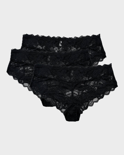 Floral Lace Seamless Brief Panty — Pack of 3