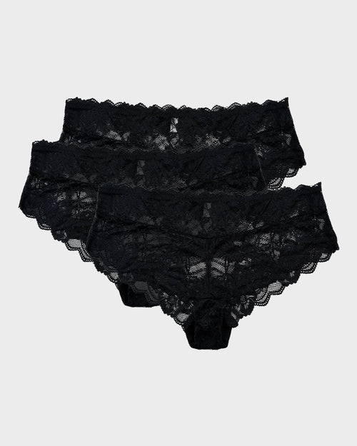Floral Lace Seamless Brief Panty — Pack of 3