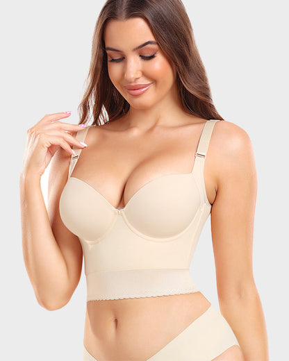 Longline Push-Up Bra with Built-In Shapewear
