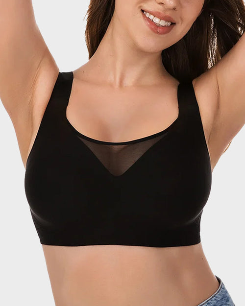 Mesh-Front Sculpting Bra