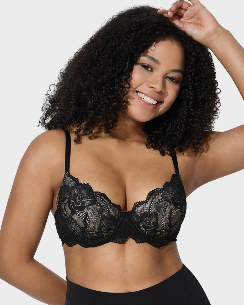 Full-Coverage Lace Push-Up Bra