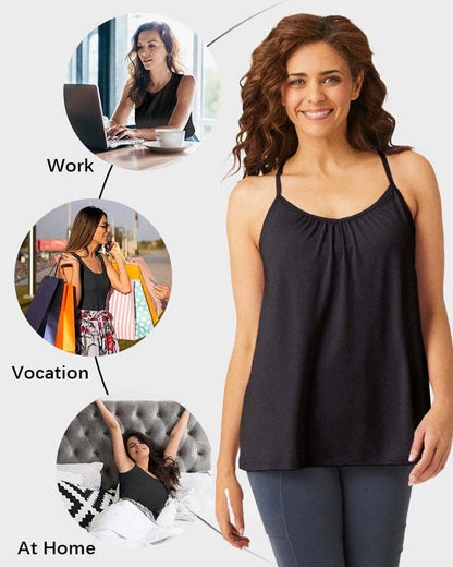 Fly-Free Cooling Cami with Built-In Bra