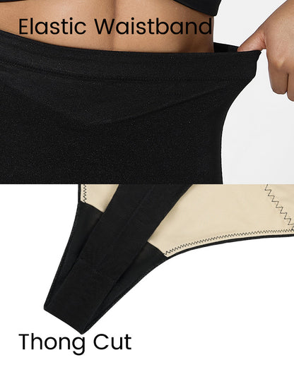 High-Waisted Criss-Cross Mesh Shaping Thong Panty