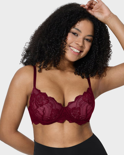Full-Coverage Lace Push-Up Bra