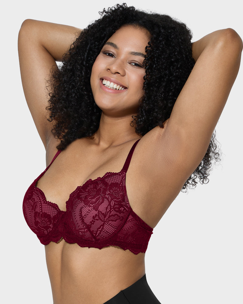 Full-Coverage Lace Push-Up Bra