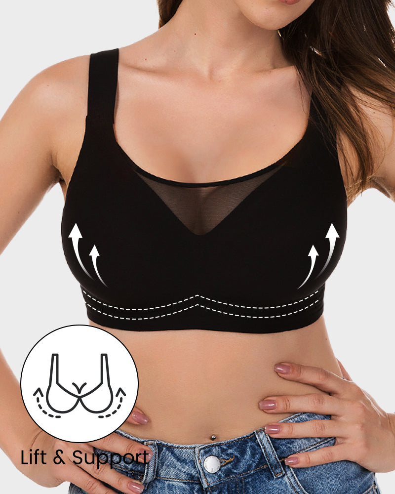 Mesh-Front Sculpting Bra