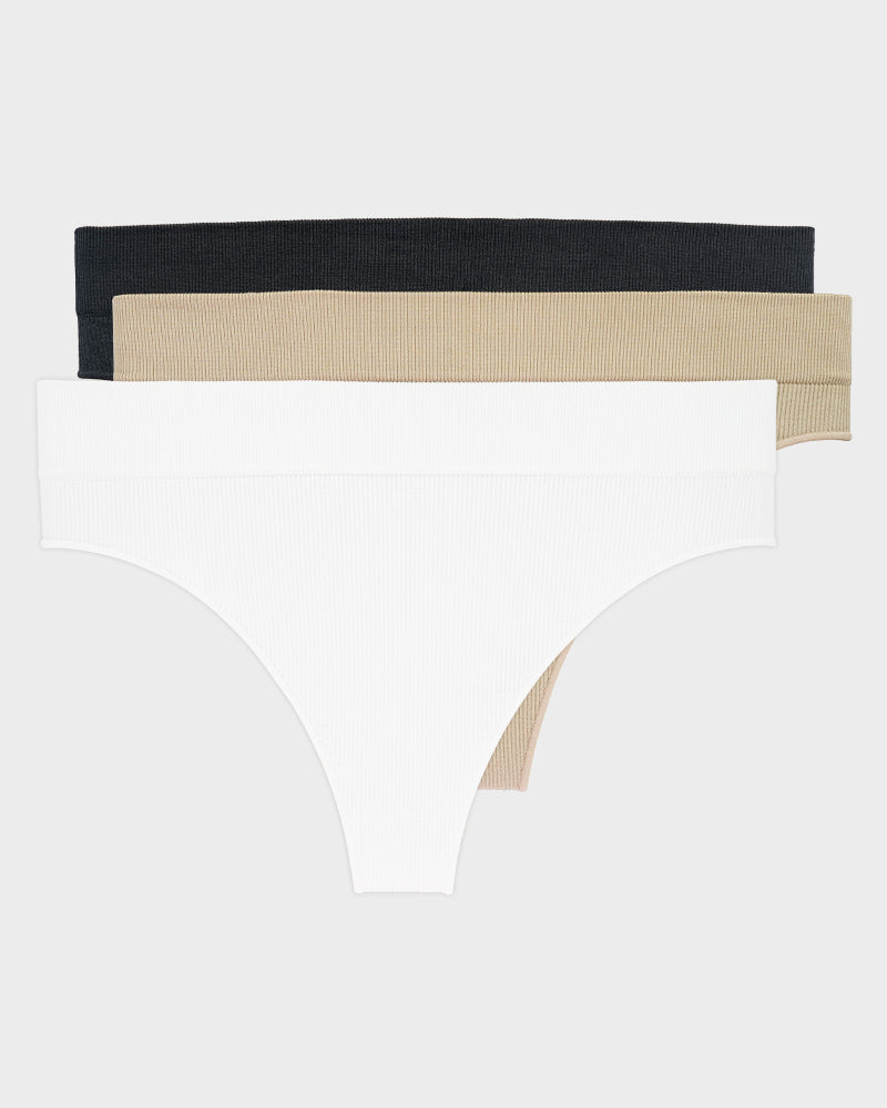 Nahtloser Low-Rise Tanga für den Alltag (3er-Pack)