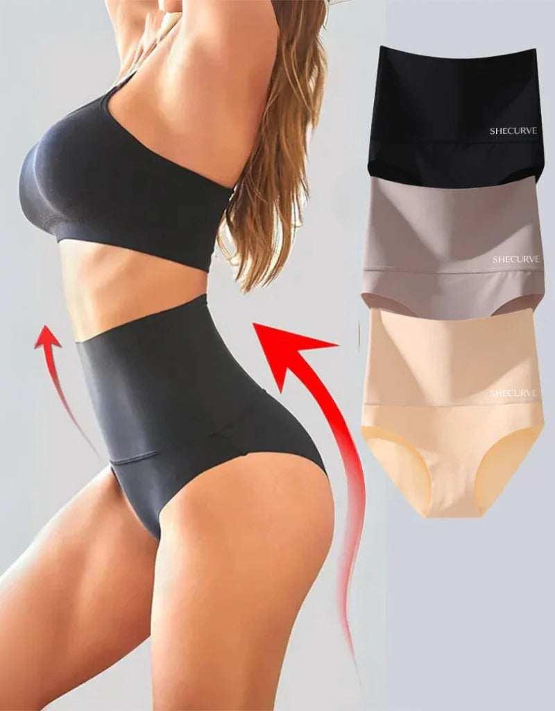 3er-Pack Formhöschen mit hoher Taille und flachem Bauch