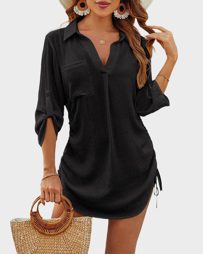 Strandhemdkleid mit Kordelzug