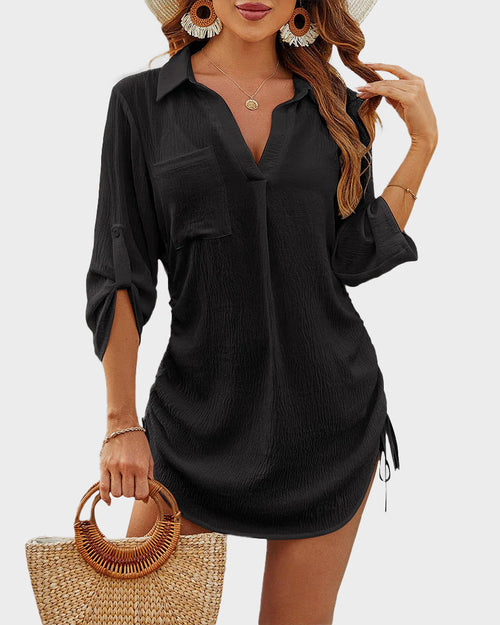 Strandhemdkleid mit Kordelzug