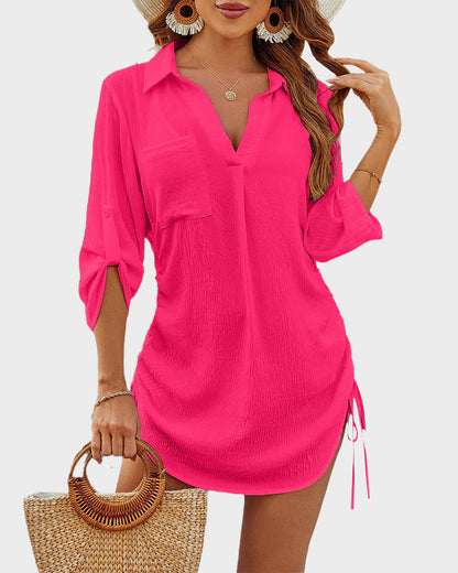 Strandhemdkleid mit Kordelzug