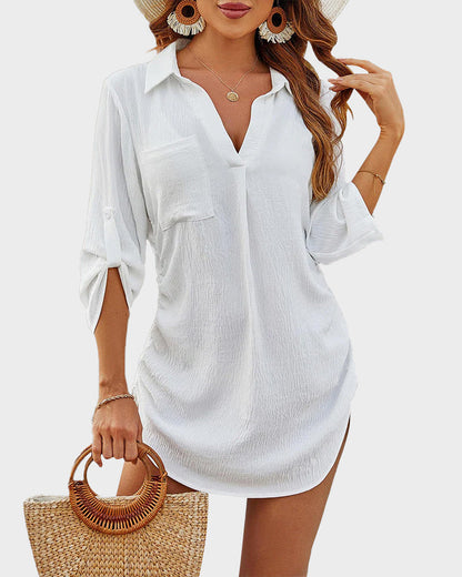 Strandhemdkleid mit Kordelzug
