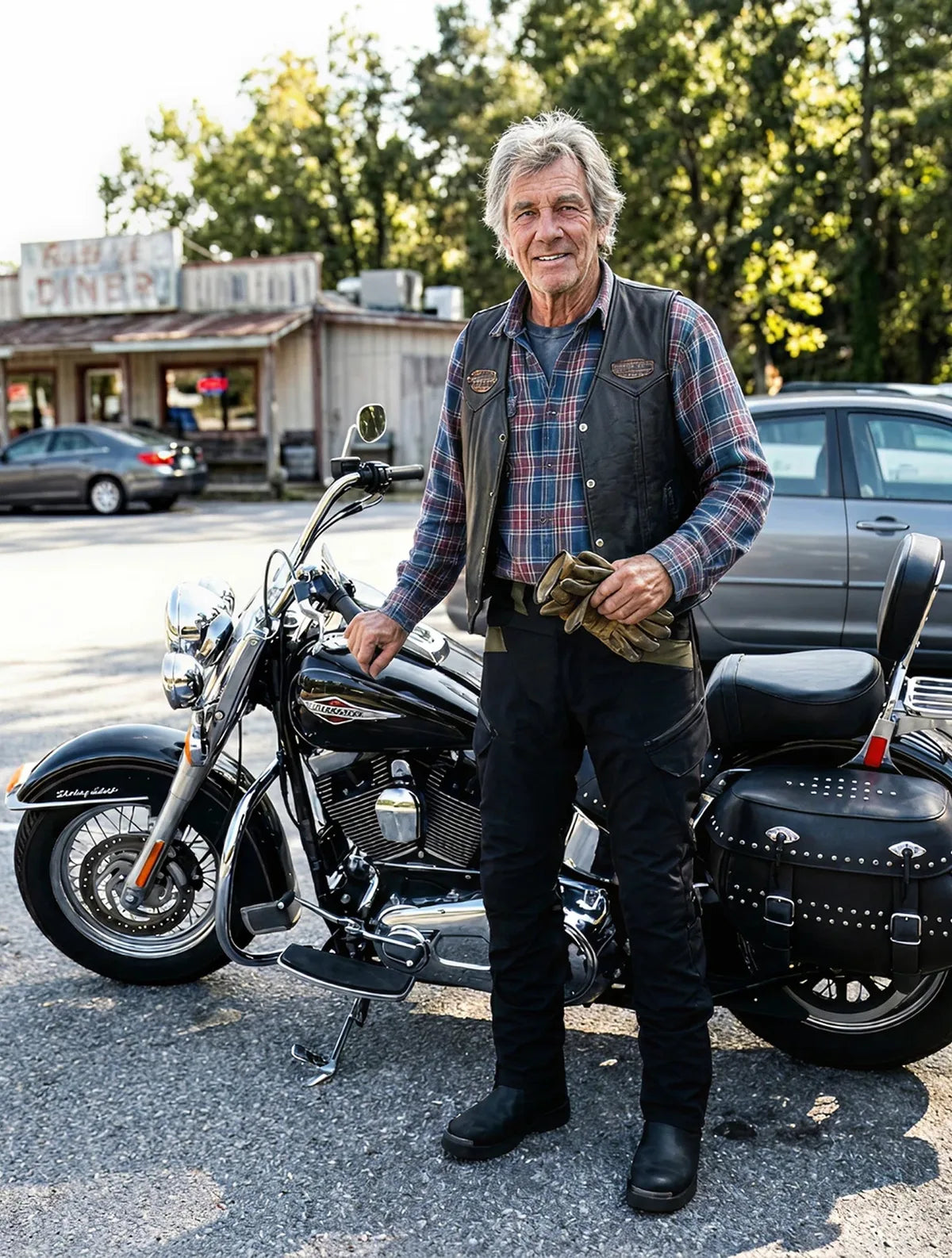 Rider wearing RoadVault pants